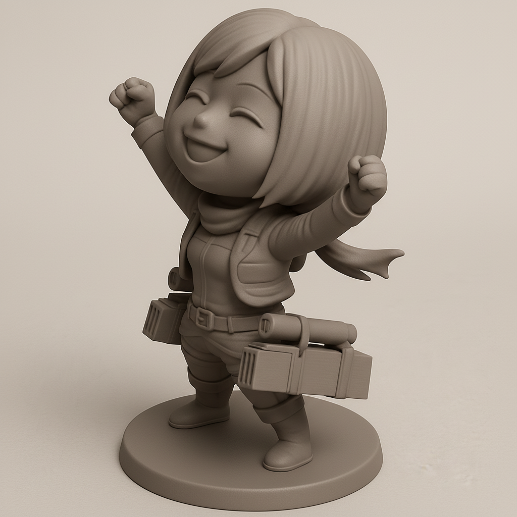 silhouette 3d printer maker-3d portrait printing_Mikasa Ackerman