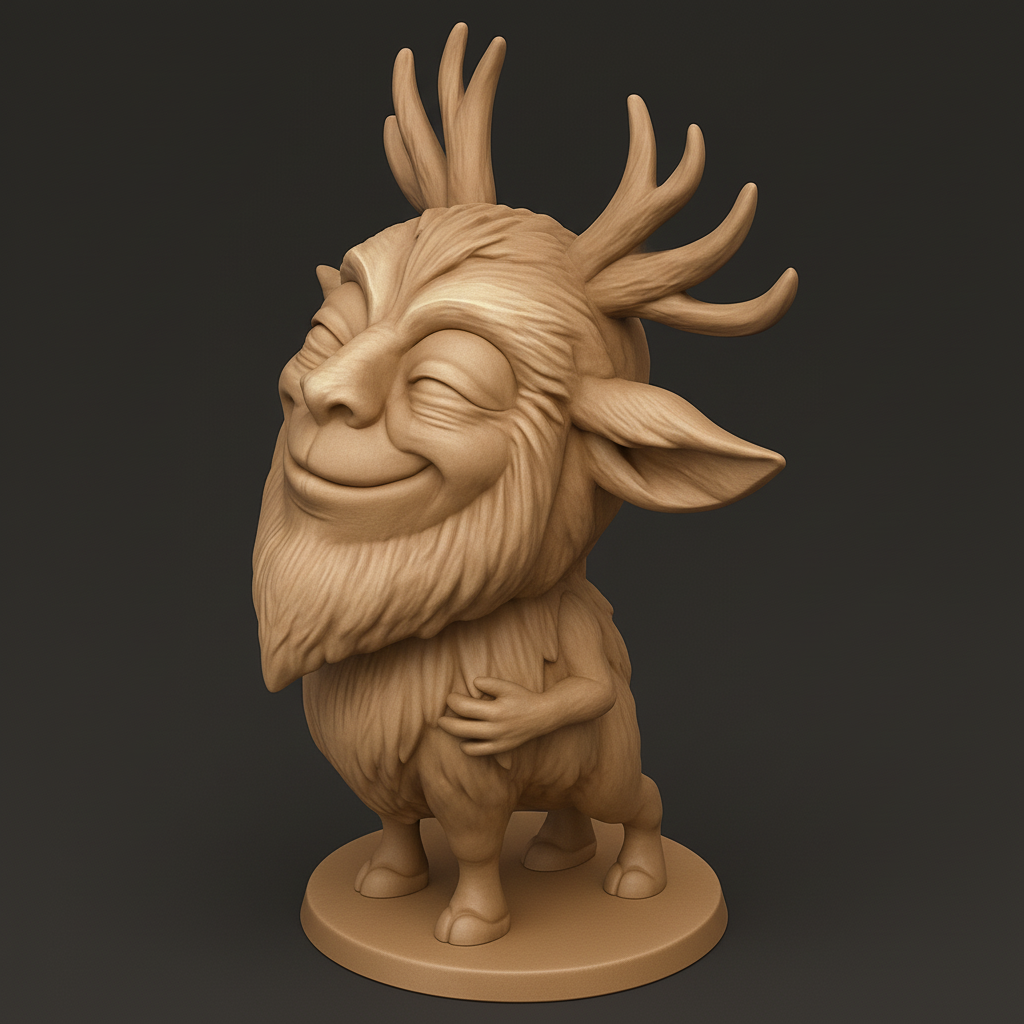 face anatomy 3d model-create 3d face model from photo_Charming Forest Guardian Figurine