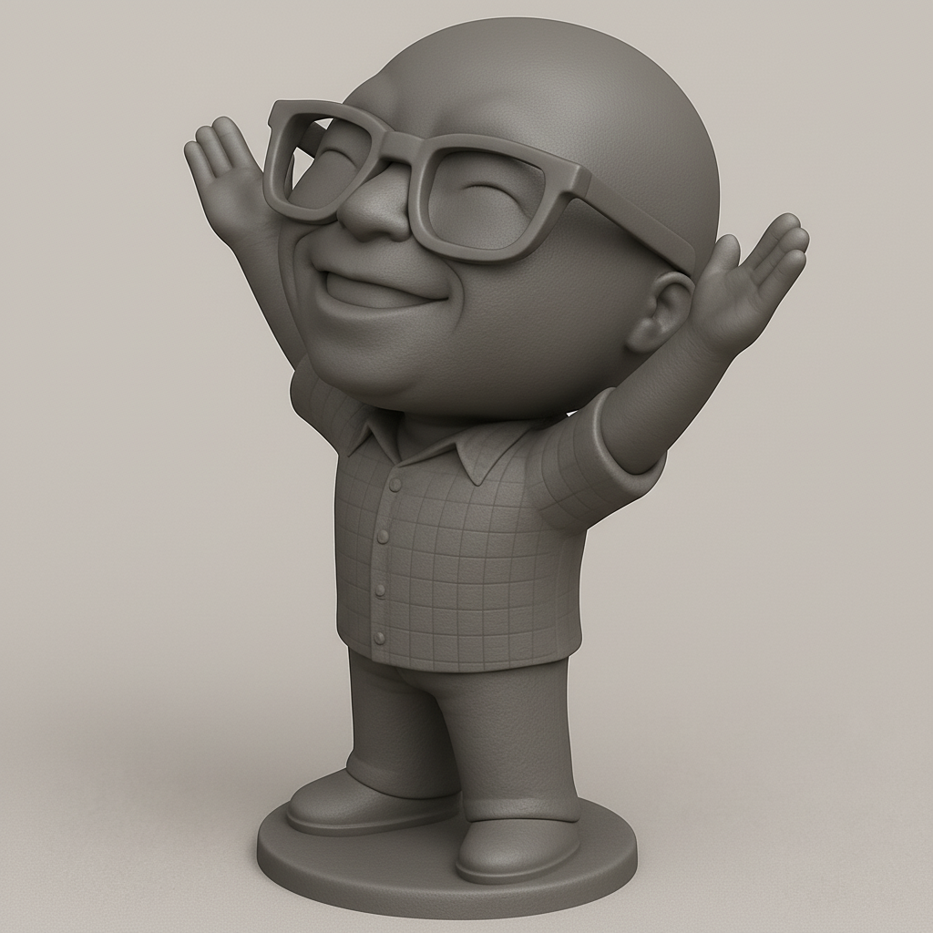 face anatomy 3d model-create 3d face model from photo_Cheerful Welcoming Character Figurine