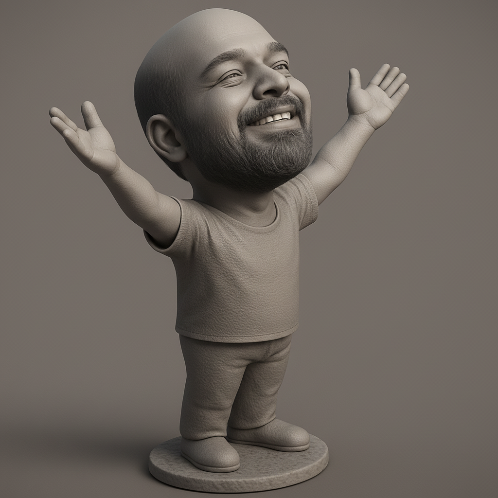 face anatomy 3d model-create 3d face model from photo_Joyful Open Arms Statue: Spreading Happiness!