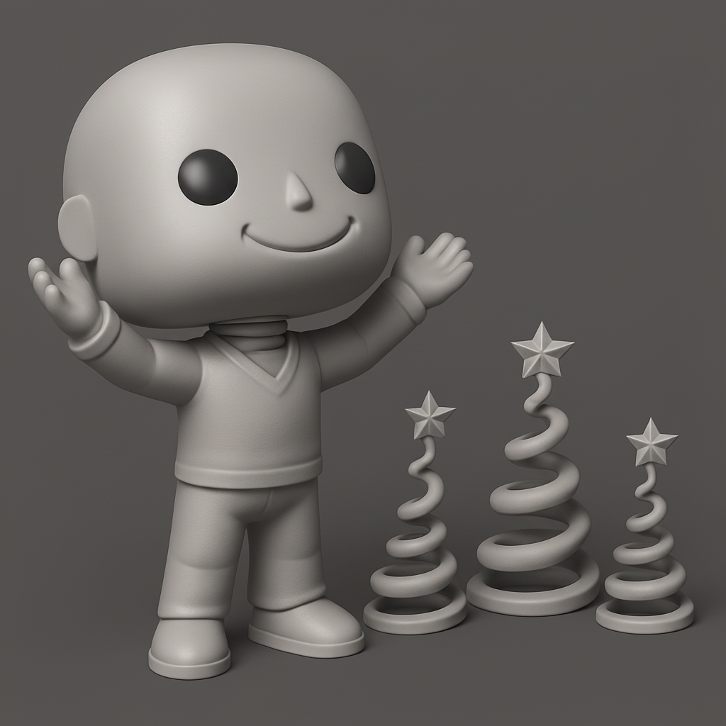 face anatomy 3d model-create 3d face model from photo_Customizable Figure & Spiral Xmas Trees Set