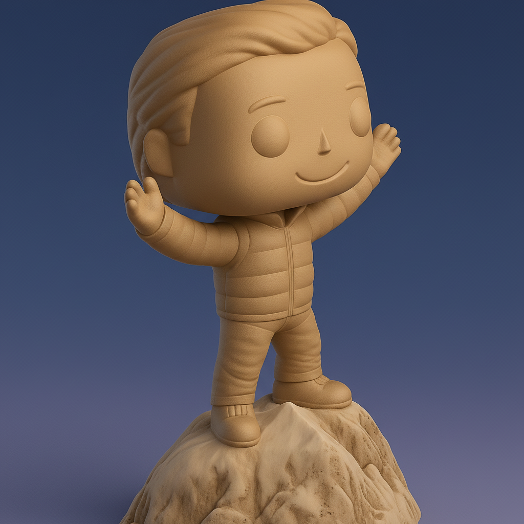 face anatomy 3d model-create 3d face model from photo_Triumphant Hiker Pop! Style Figurine - Celebrate Success