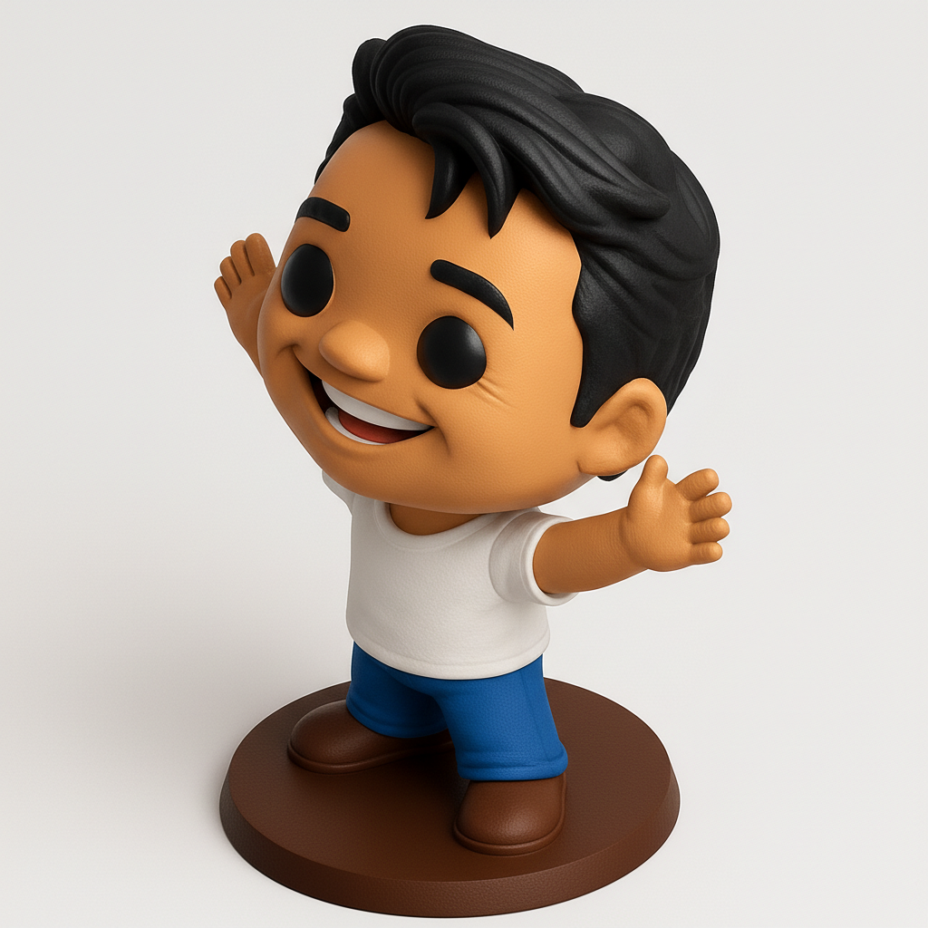 face to 3d model ai-3D portrait printing from photo_Happy Boy Hugging Figurine 3D Print Model