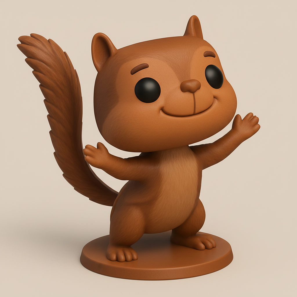 face anatomy 3d model-create 3d face model from photo_Charming Squirrel Friend Figurine - Happy Desk Decor