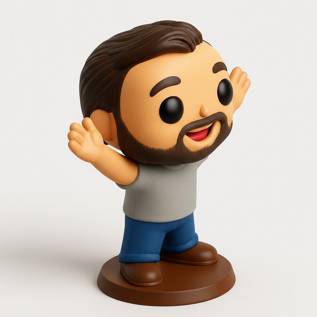 face anatomy 3d model-create 3d face model from photo_Smiling Funko Style Figure - Your Desk's New Best Friend!
