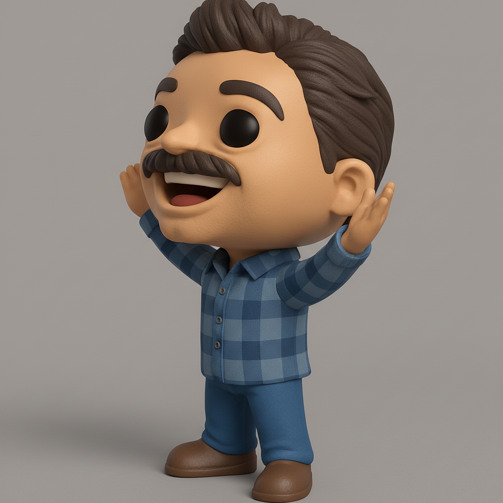 face to 3d model ai-3D portrait printing from photo_Your New Desk Buddy: Friendly Plaid Shirt Figurine