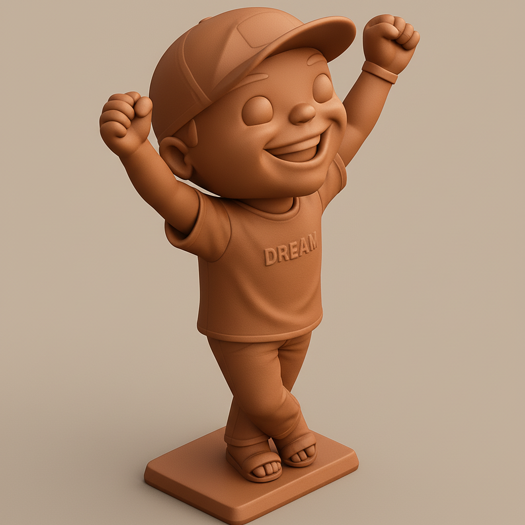 face anatomy 3d model-create 3d face model from photo_Victory 'DREAM' Kid Figurine - Inspiring Desk Decor