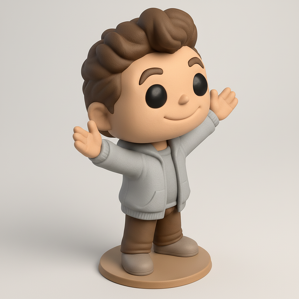 face to 3d model ai-3D portrait printing from photo_Adorable Funko-Style Welcoming Figure