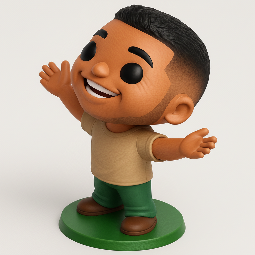 face to 3d model ai-3D portrait printing from photo_Cheerful Desk Buddy: Spread Joy & Welcome Positivity