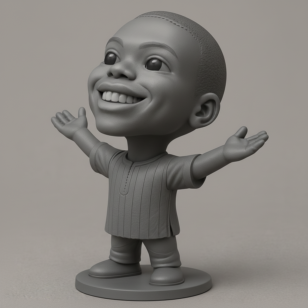 face anatomy 3d model-create 3d face model from photo_Spreading Joy: Happy Child Figurine 3D Model