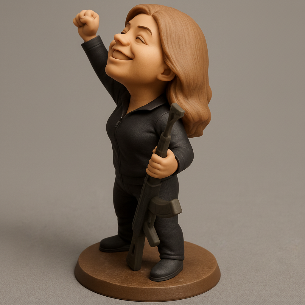 face to 3d model ai-3D portrait printing from photo_Fist Raised Freedom Fighter Figurine