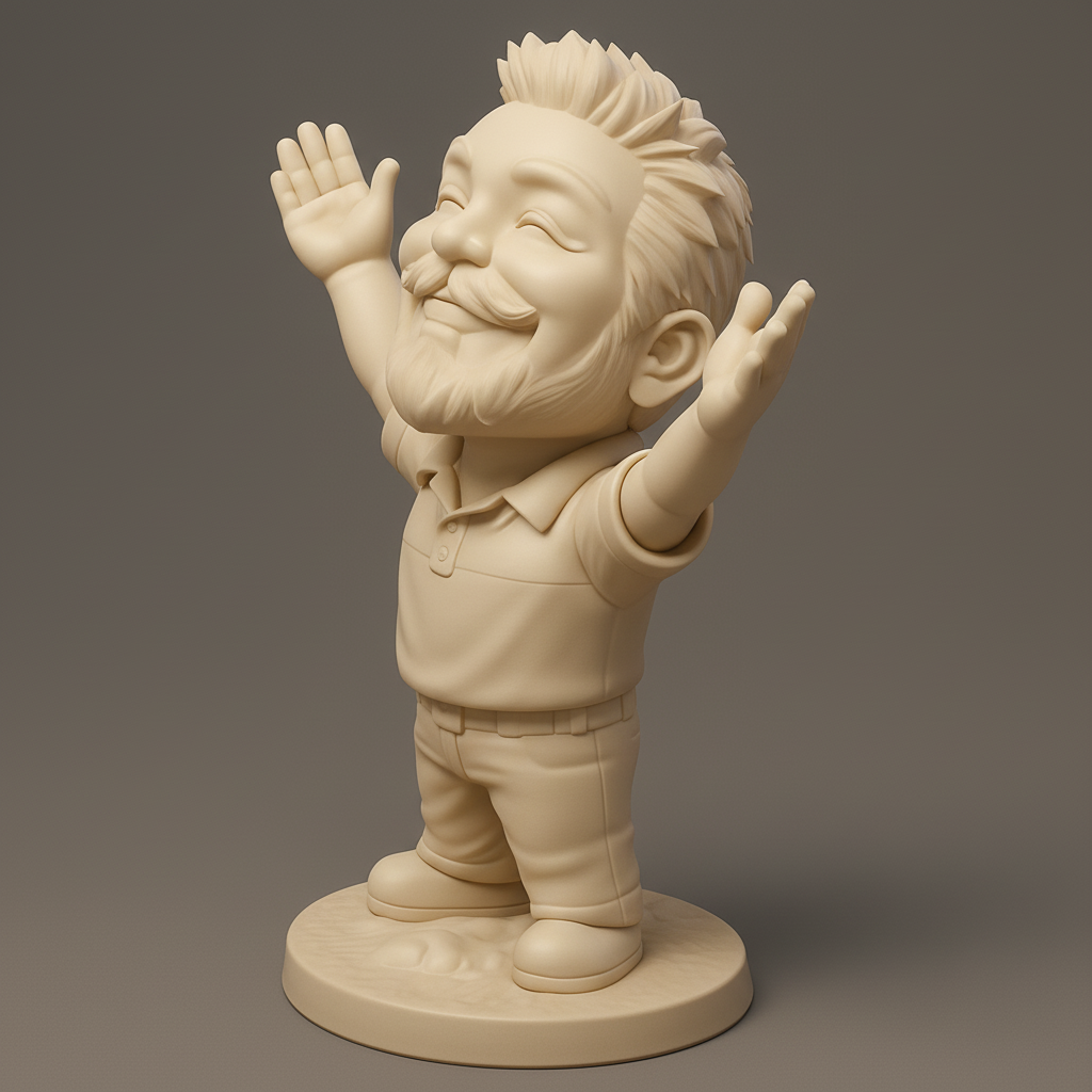 silhouette 3d printer maker-3d portrait printing_Radiant Joy Figurine - Share a Smile!