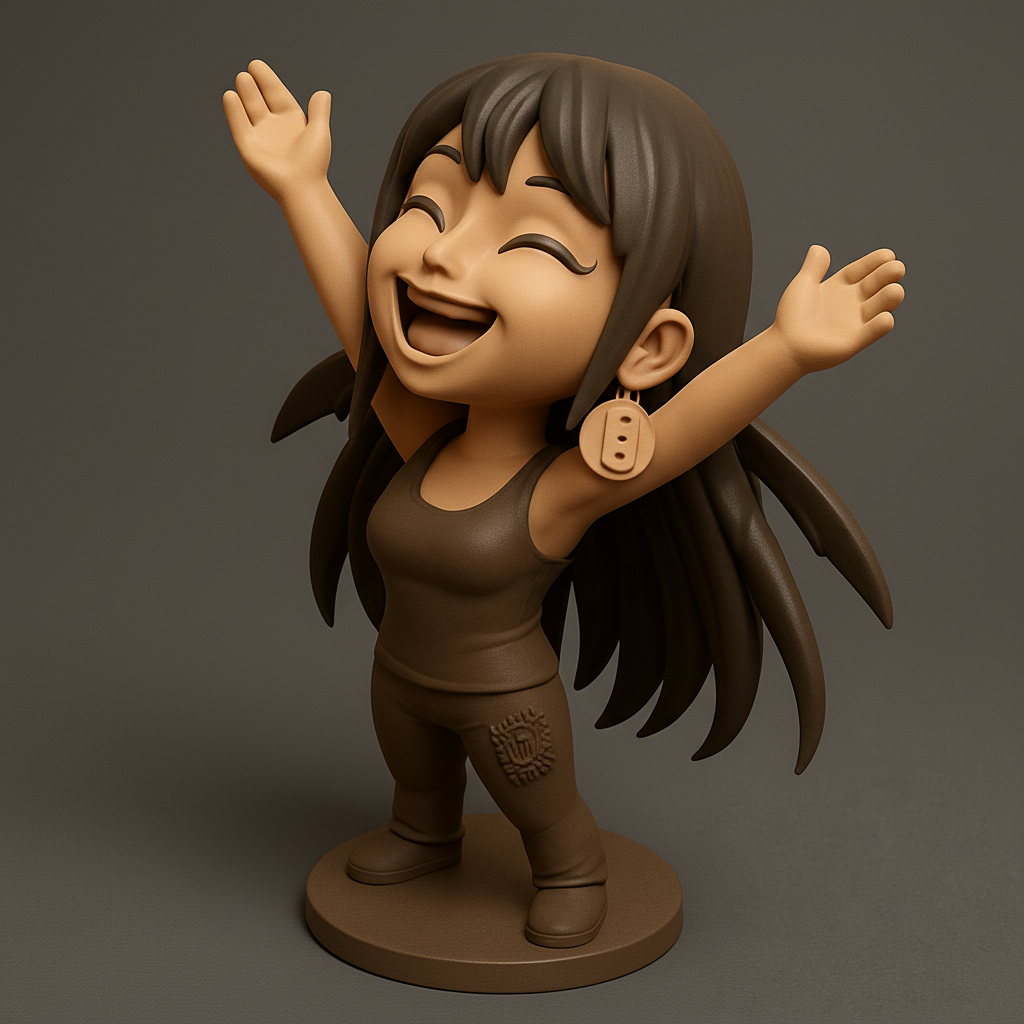 silhouette 3d printer maker-3d portrait printing_Chibi Happiness Figurine: Spread the Joy!