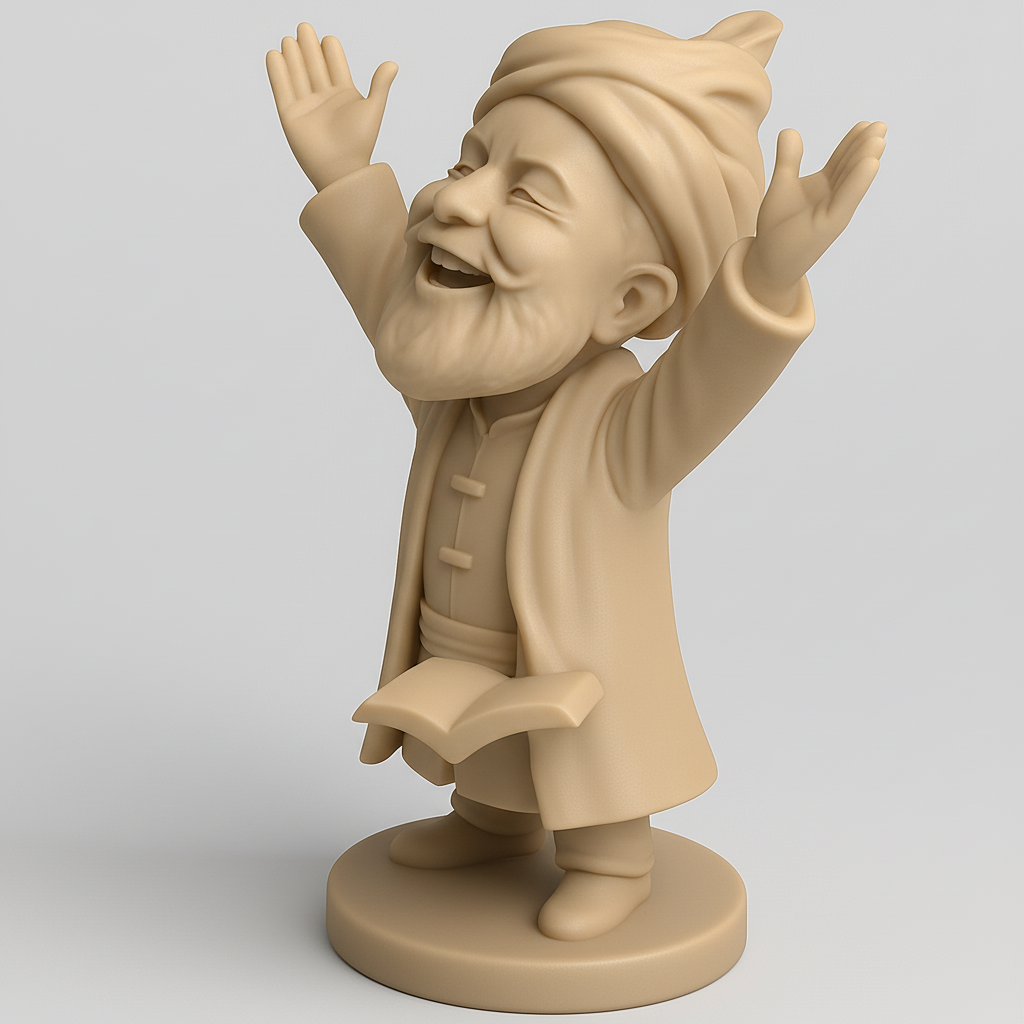 face anatomy 3d model-create 3d face model from photo_Smiling Sage: Print Your Own Happy Wise Man Statue