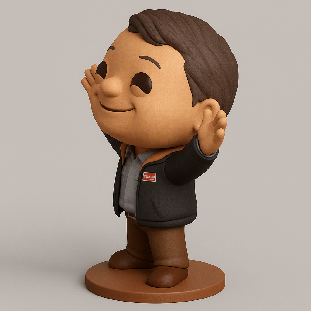 face to 3d model ai-3D portrait printing from photo_Friendly Welcoming Character Desk Buddy