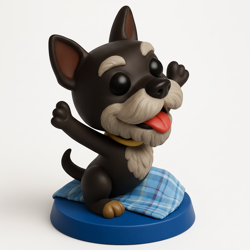 face to 3d model ai-3D portrait printing from photo_Waving Doggo Pal - Print Your Own Joyful Desk Decor!