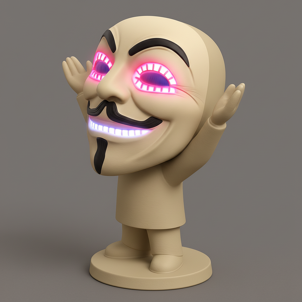 face to 3d model ai-3D portrait printing from photo_Anonymous Mask LED Desk Decor