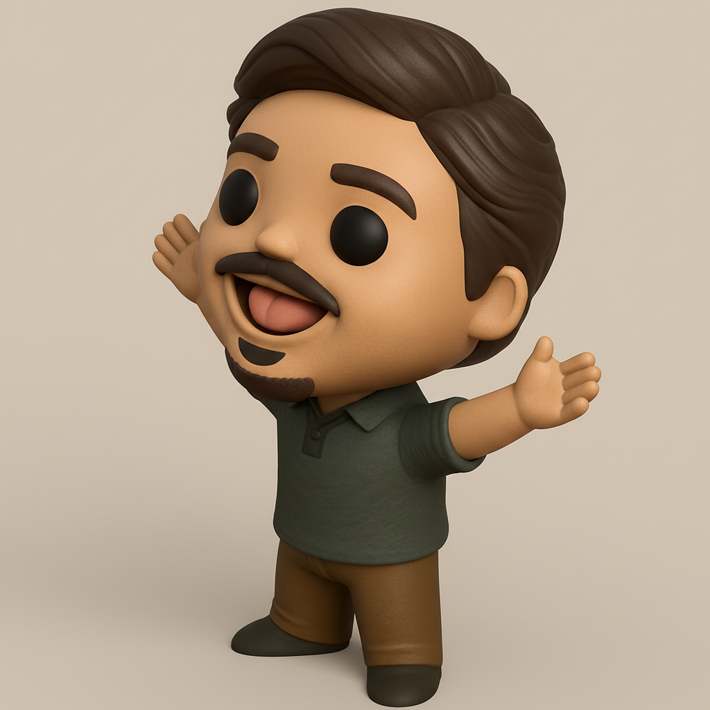 face to 3d model ai-3D portrait printing from photo_Friendly Waving Chibi Figurine | Desk Buddy