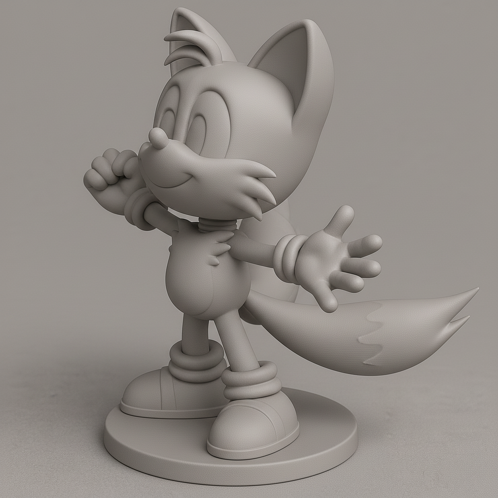 silhouette 3d printer maker-3d portrait printing_Charming Fox Character Figurine