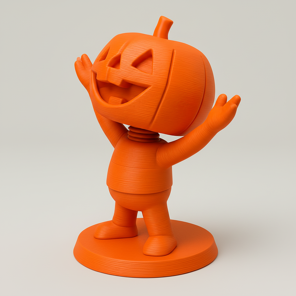 face anatomy 3d model-create 3d face model from photo_Happy Halloween Pumpkin Bobblehead - Fun & Easy Print!