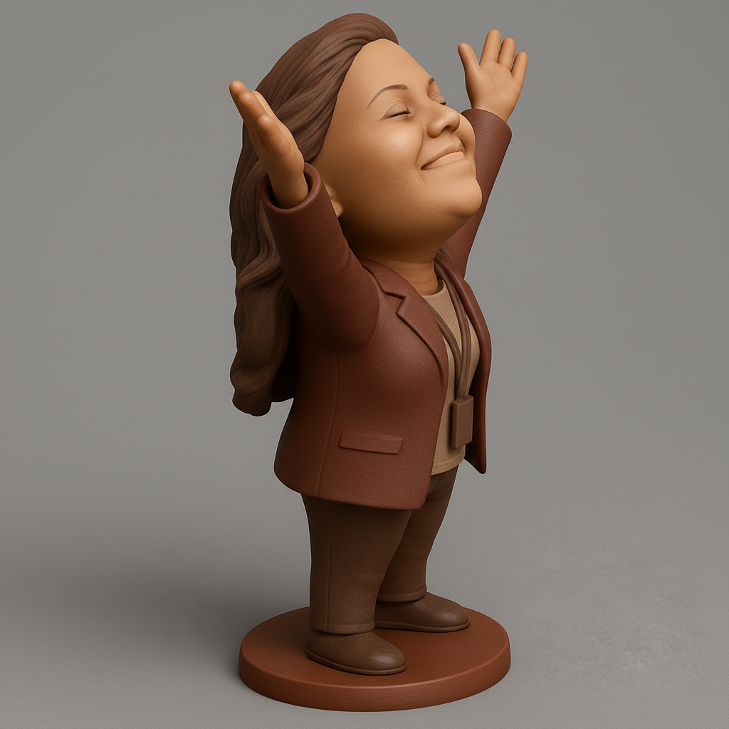 silhouette 3d printer maker-3d portrait printing_Celebration Figure: Joyful Pose 3D Model