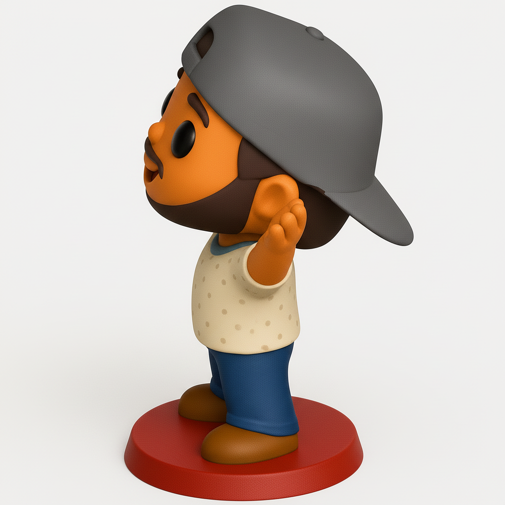 face to 3d model ai-3D portrait printing from photo_Cute Bearded Character Desk Buddy