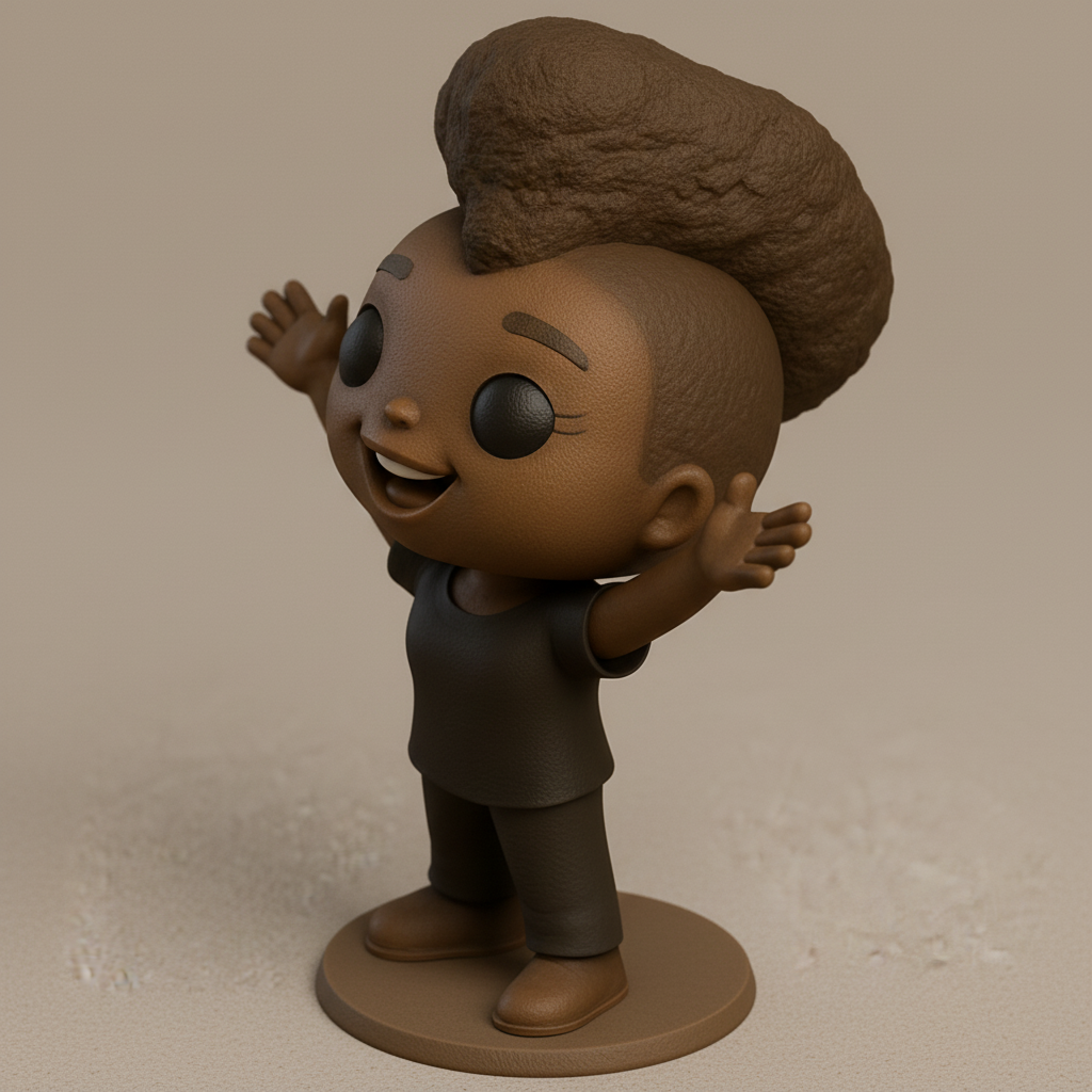 face anatomy 3d model-create 3d face model from photo_Happy Hugs Funko-Style Figurine - Print & Display!