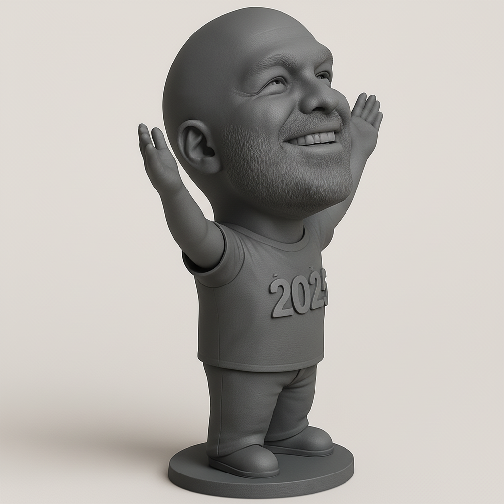 silhouette 3d printer maker-3d portrait printing_Joyful 2025 Celebrant Figurine
