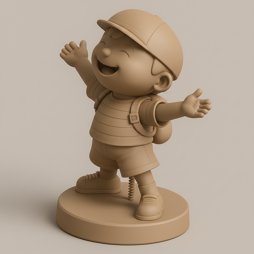 face anatomy 3d model-create 3d face model from photo_Joyful Kids' Figure with Spring Action