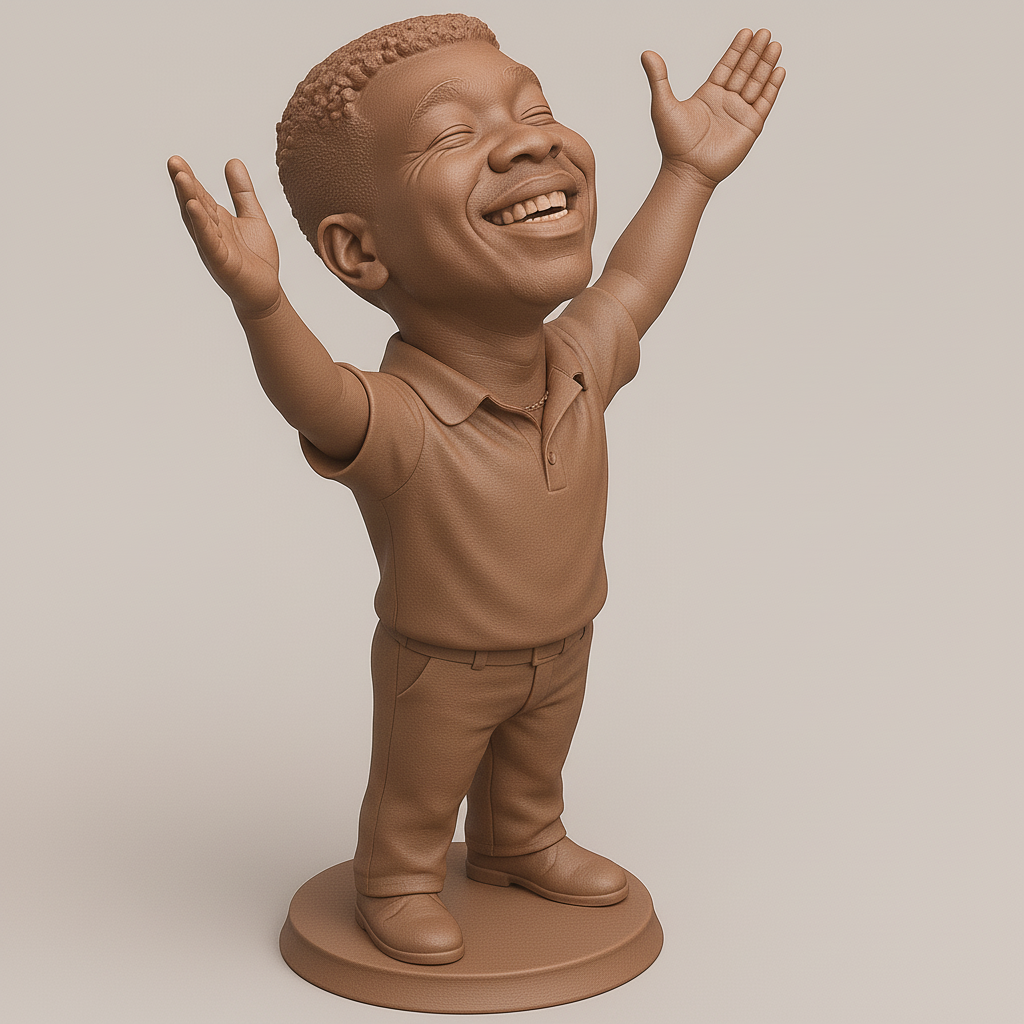 silhouette 3d printer maker-3d portrait printing_Joyful Character Statue for 3D Printing