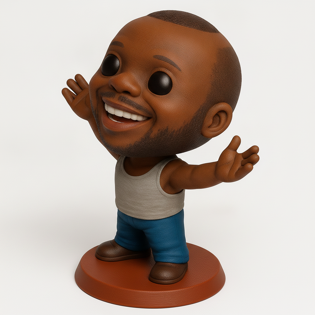 face anatomy 3d model-create 3d face model from photo_Joyful Bearded Man Bobblehead - Spread Happiness!