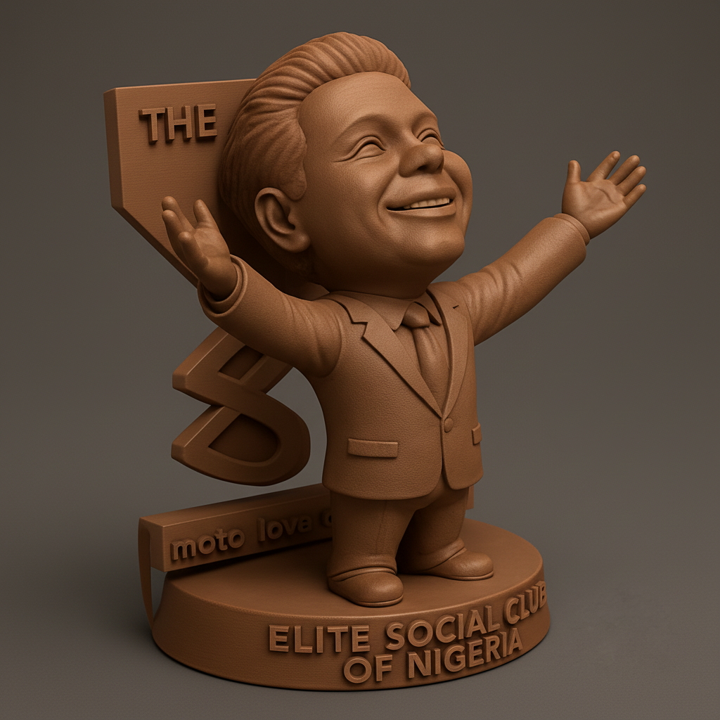 face to 3d model ai-3D portrait printing from photo_Elite Social Club Nigeria Award: Joyful Figure Trophy