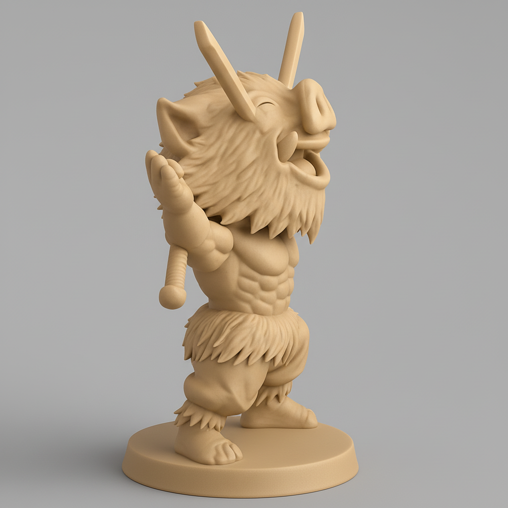 face to 3d model ai-3D portrait printing from photo_Inosuke Hashibira: Wild Boar Warrior 3D Print!