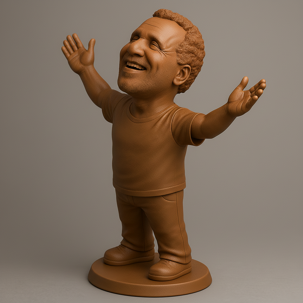 silhouette 3d printer maker-3d portrait printing_Joyful Figure with Outstretched Arms