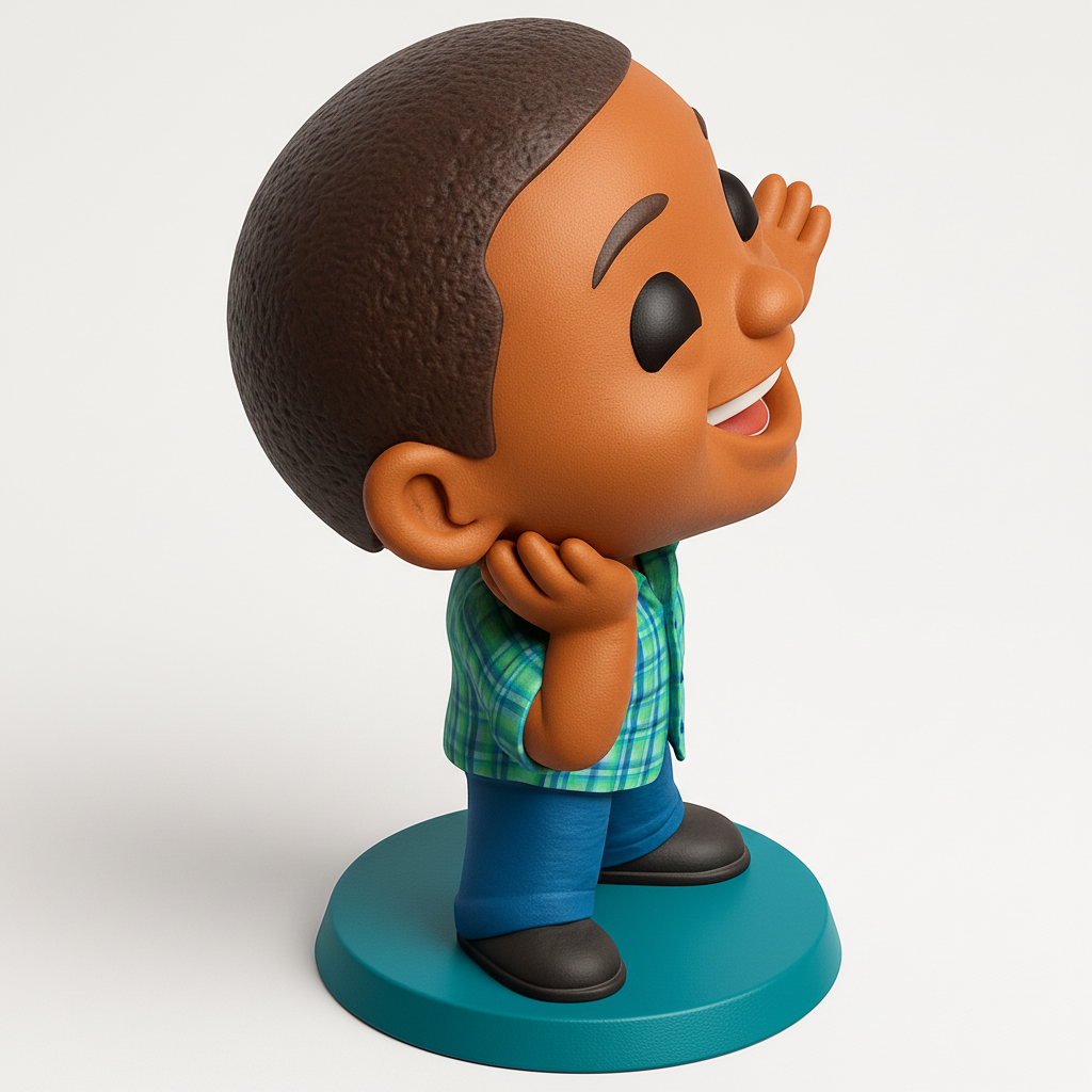 face anatomy 3d model-create 3d face model from photo_Cheerful Waving Boy Figurine for Your Desk