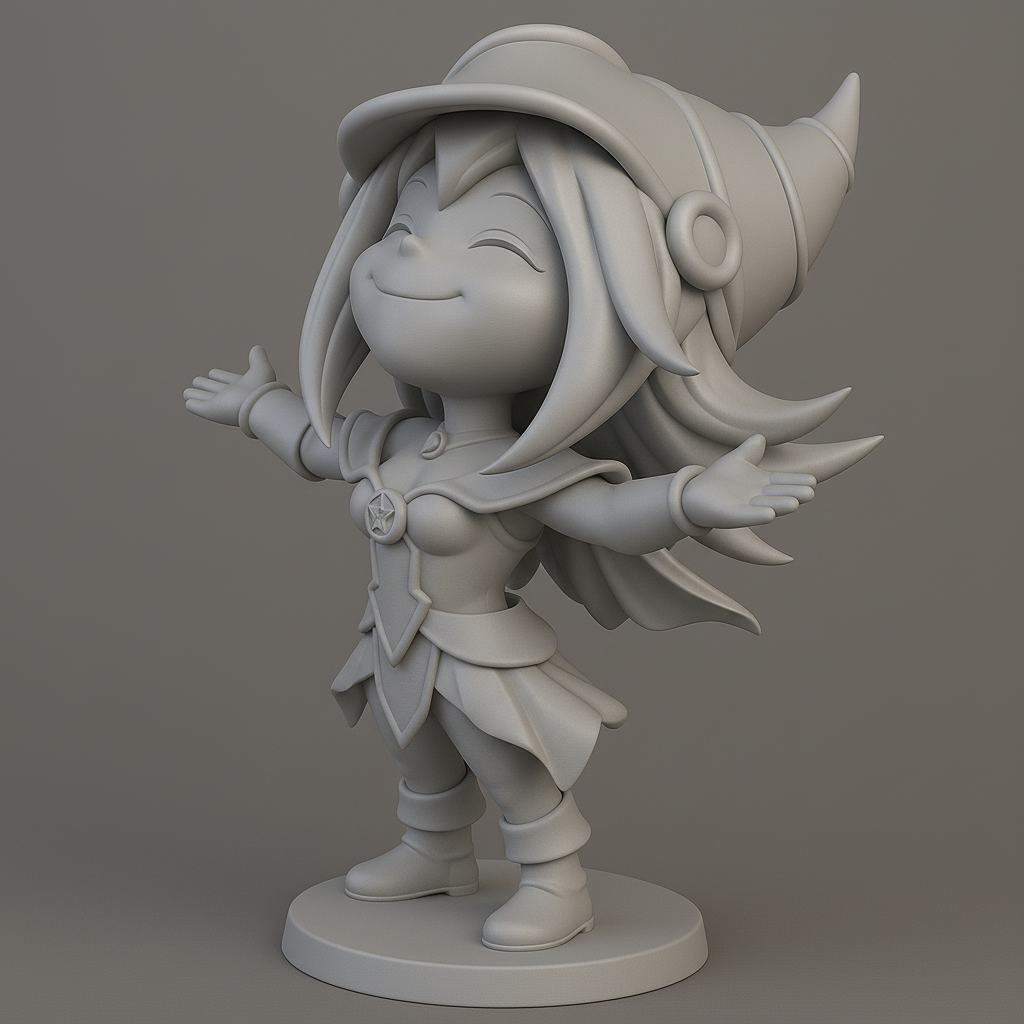 silhouette 3d printer maker-3d portrait printing_Charming Wizard Figurine for Your Collection