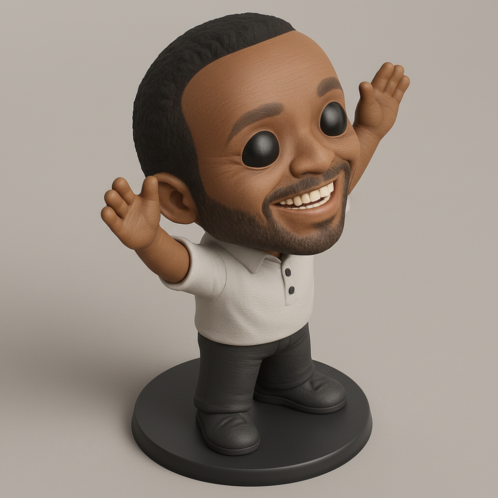 face anatomy 3d model-create 3d face model from photo_Joyful Funko-Style Figurine - Desk Companion