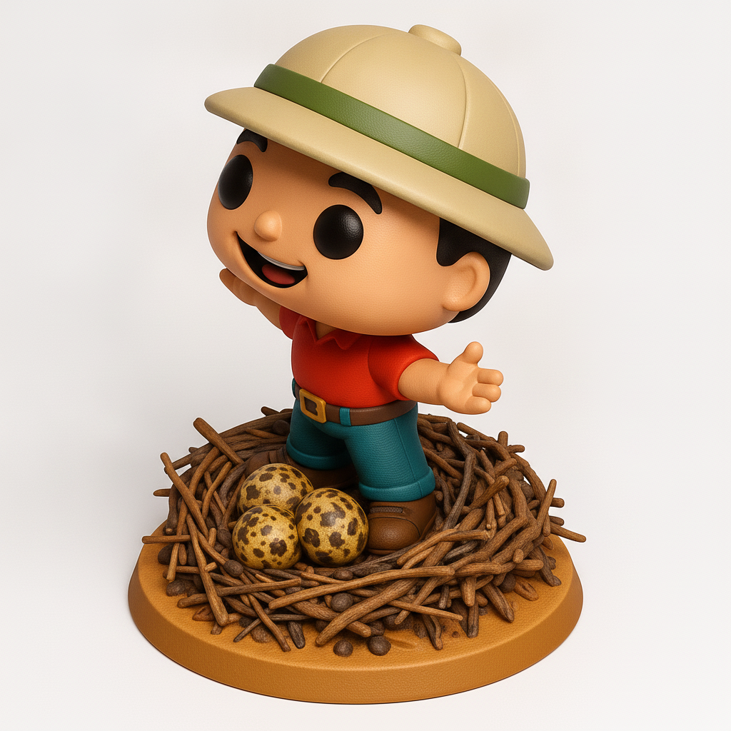 face to 3d model ai-3D portrait printing from photo_Safari Friend with Nest & Eggs - Fun 3D Collectible!