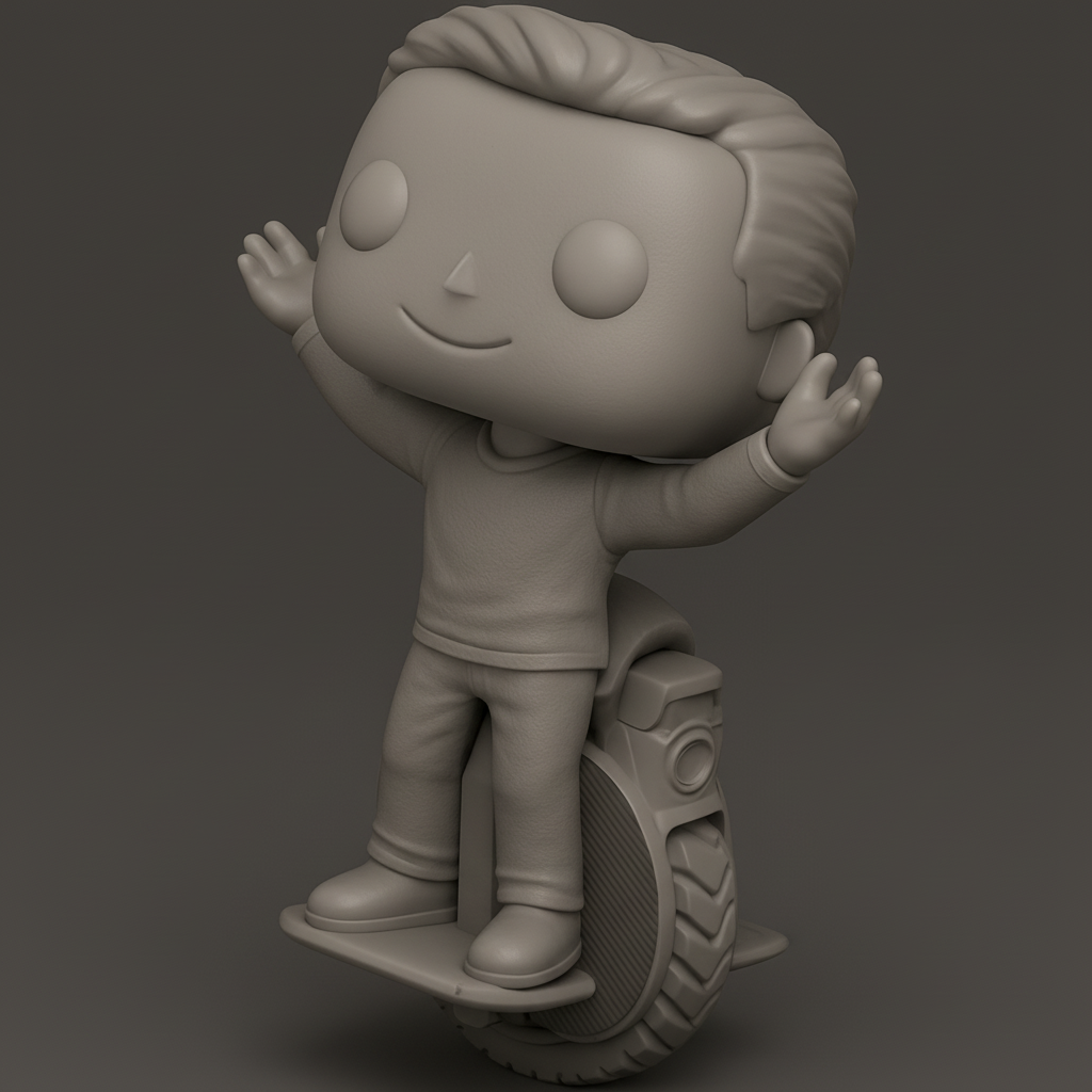 face anatomy 3d model-create 3d face model from photo_Pop-Style Unicycle Rider - Fun Desk Companion Print