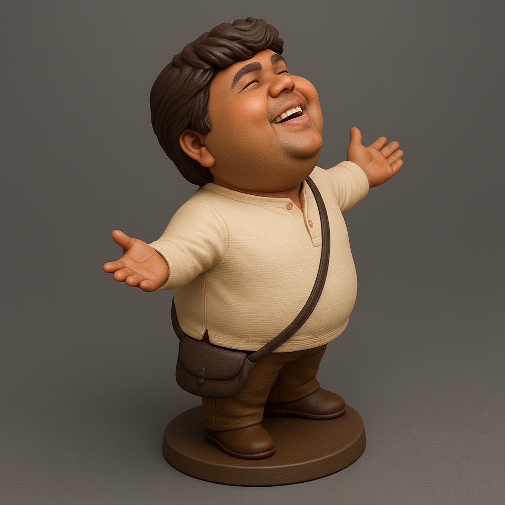 face anatomy 3d model-create 3d face model from photo_Joyful Figurine with Open Arms