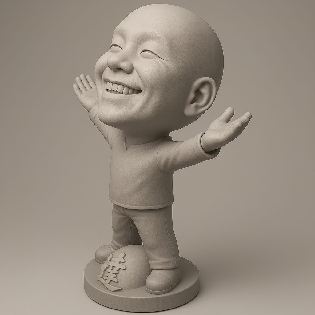 silhouette 3d printer maker-3d portrait printing_Joyful Figurine with Outstretched Arms