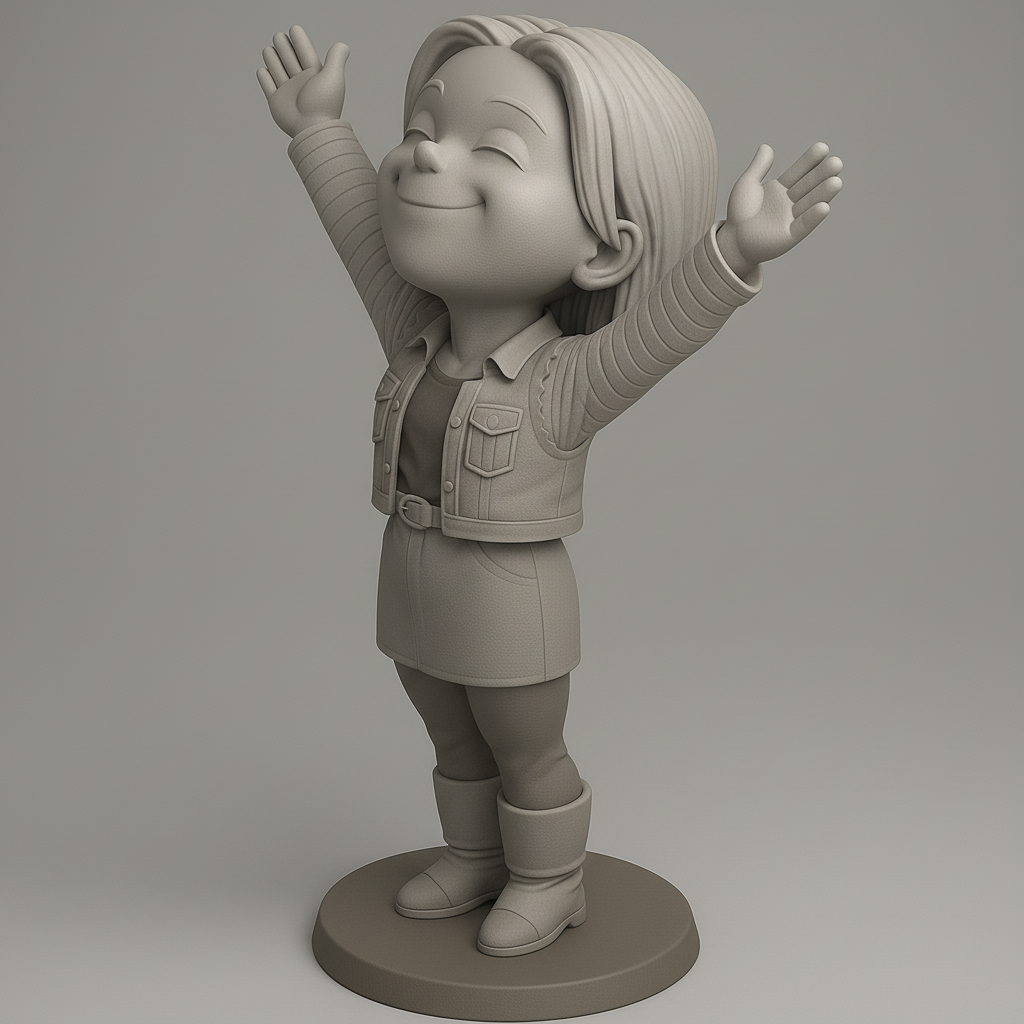 face anatomy 3d model-create 3d face model from photo_Joyful Character Pose for 3D Printing