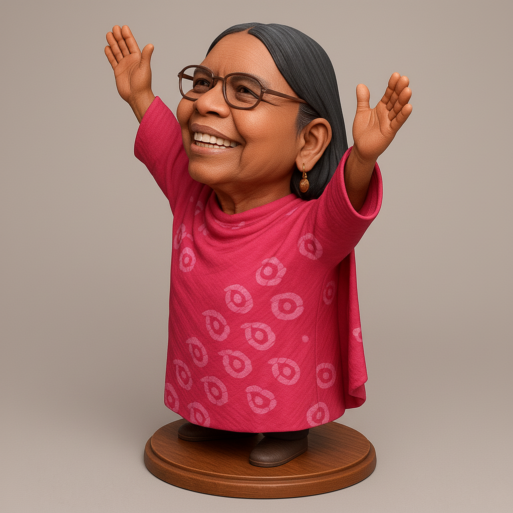 silhouette 3d printer maker-3d portrait printing_Joyful Figurine with Outstretched Arms