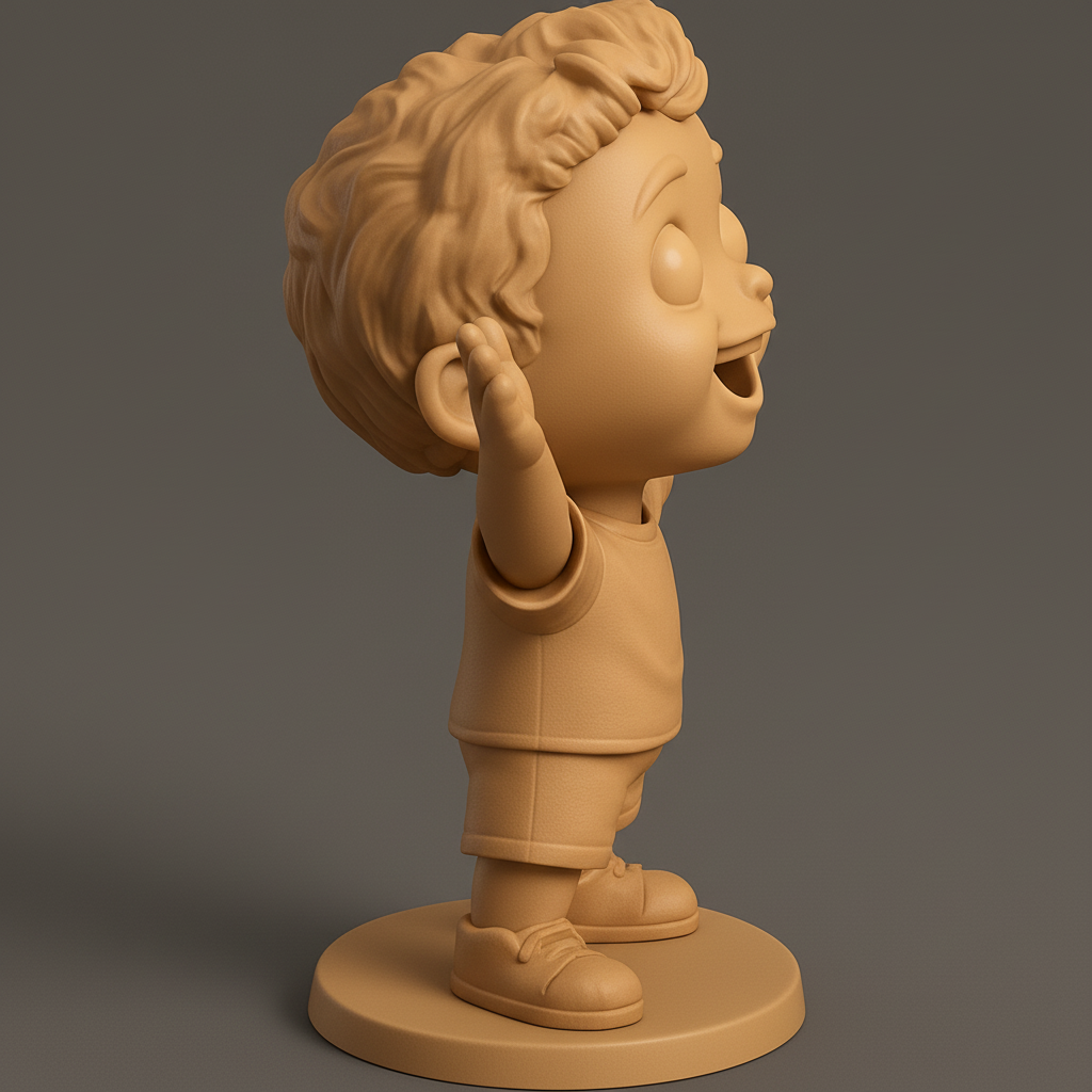 face anatomy 3d model-create 3d face model from photo_Joyful Boy Figurine: Spread Smiles & Happiness!