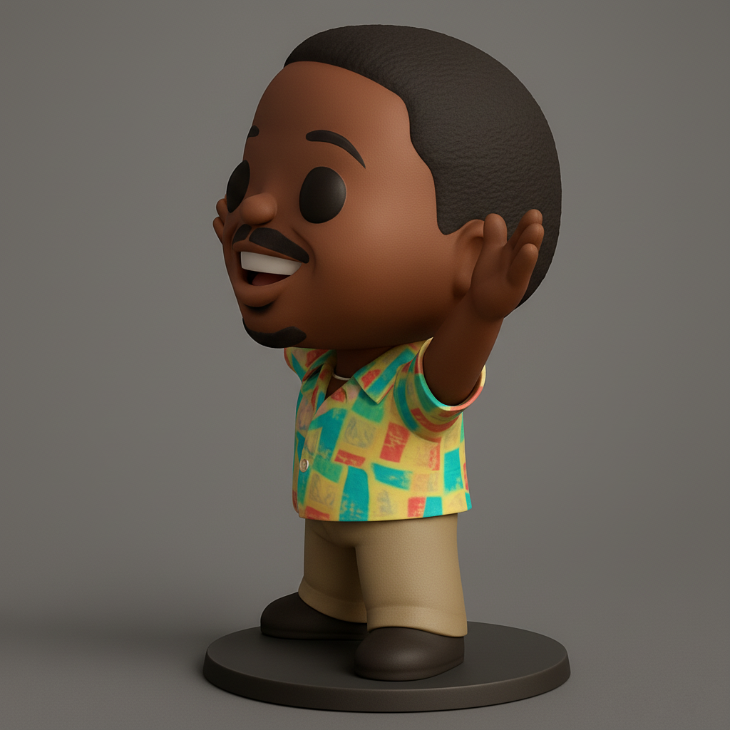 face anatomy 3d model-create 3d face model from photo_Cheerful Pop-Style Collectible Figure - Vibrant Shirt!