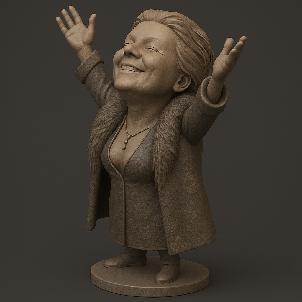 silhouette 3d printer maker-3d portrait printing_Joyful Figurine with Outstretched Arms