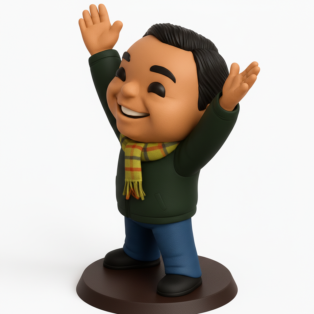 face anatomy 3d model-create 3d face model from photo_Uplifting Desk Buddy: Cheerful Character Figurine