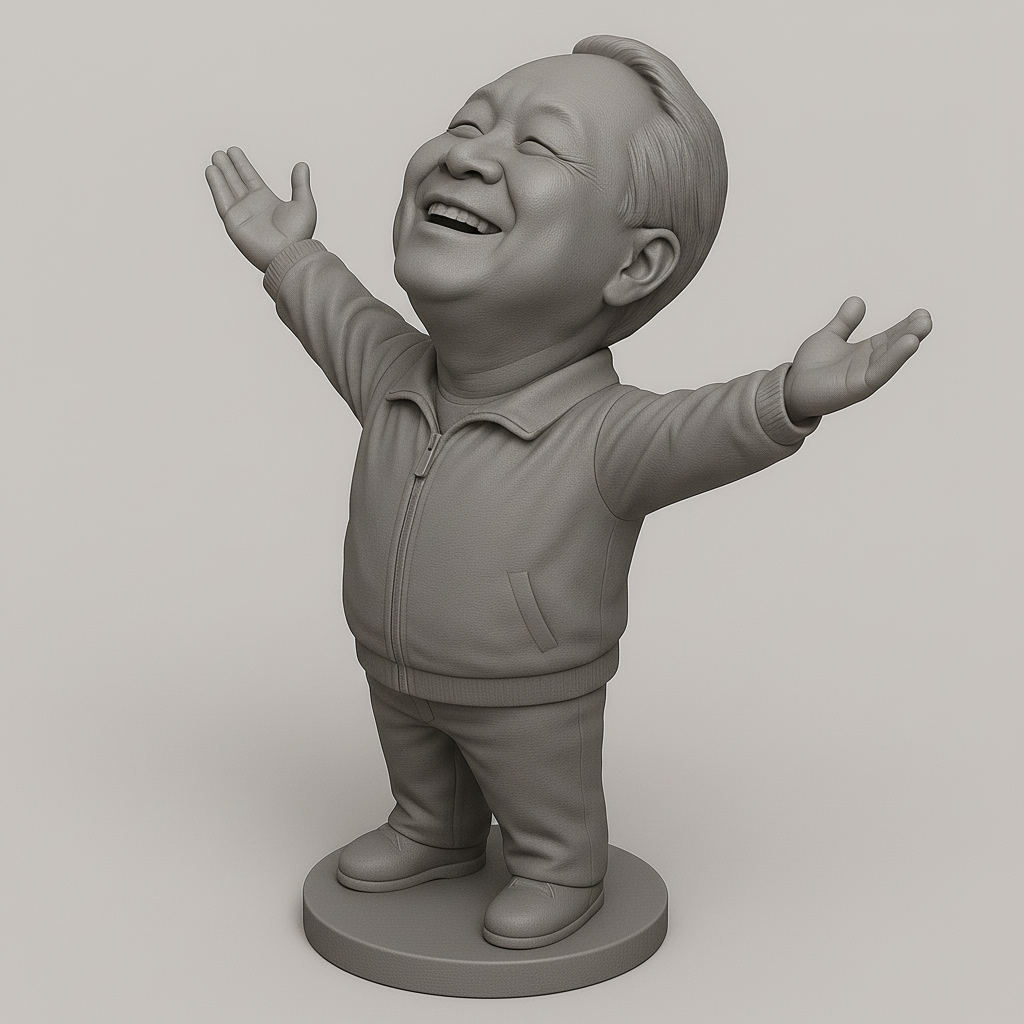 silhouette 3d printer maker-3d portrait printing_Joyful Figure with Outstretched Arms