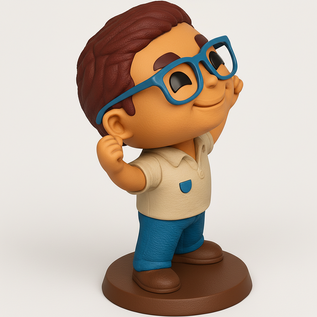 face to 3d model ai-3D portrait printing from photo_Happy Nerd Success Trophy - Inspire & Display!