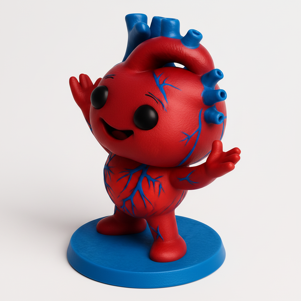 face anatomy 3d model-create 3d face model from photo_Adorable Anatomical Heart Buddy - Health & Happiness!